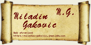 Miladin Gaković vizit kartica